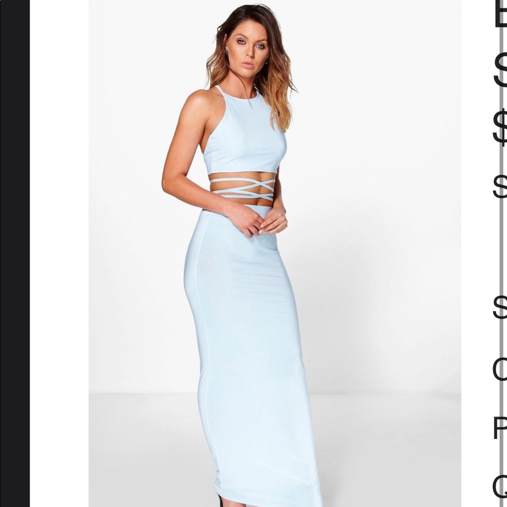 Cross Over Tie Cami & Skirt Set